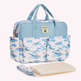thumbnail image 1 of Bolso de Tocador Wdftyju Bolso de Pañales para Bebé Versátil con Cremallera Ballena Azul, 1 of 4