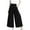 Black-09, variant on REALiKUN Women' s Culottes Linen Pants Summer Vacation Beach Capris Crop Casual Wide Leg Palazzo Pants