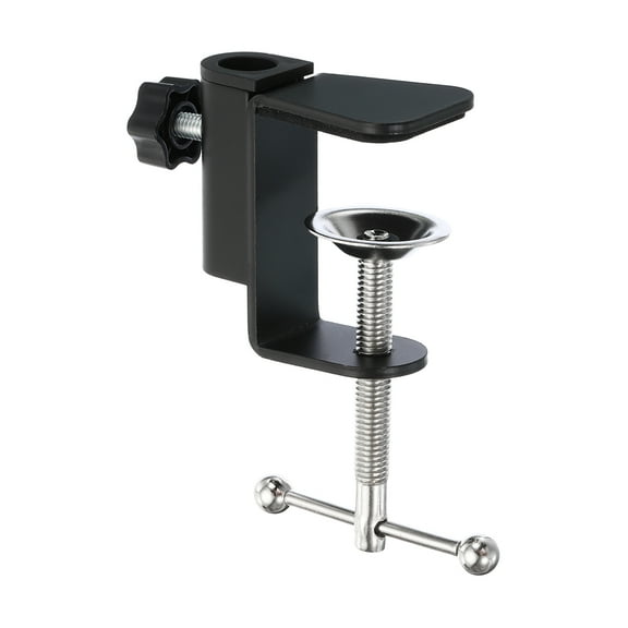Uxcell 0.47" Hole Dia. Universal C Clamp Table Lamp Mic Arm Mount Holder Desk Clamp, Black