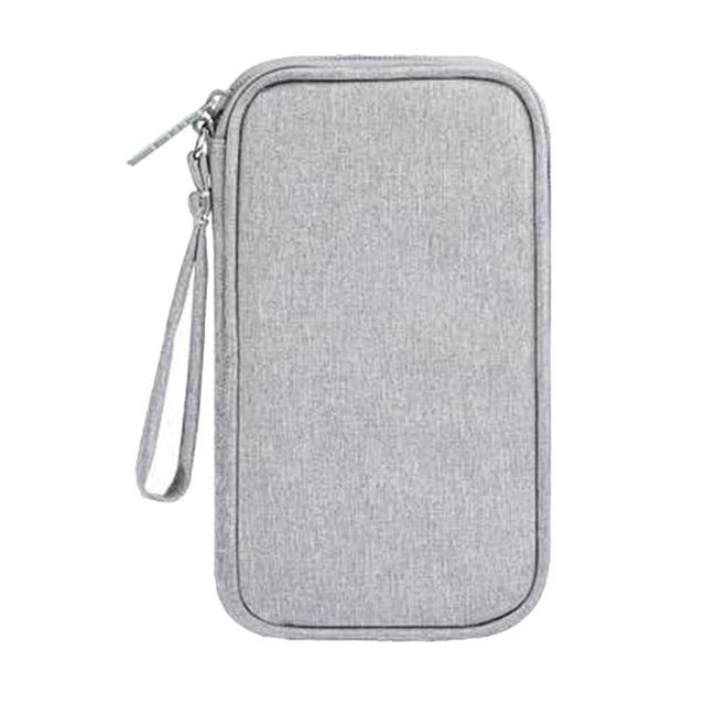 Banco de energía para auriculares, disco duro, cable de datos, , organizador de almacenamiento de viaje, bolsa con cremallera gris jinwen Bolsa de almacenamiento para auriculares