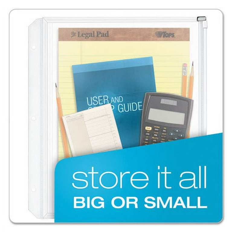 Expanding Zipper Binder Pockets, 8.5 x 11, Clear, 3/Pack Expanding Zipper Binder Pockets, 8.5 x 11, Clear, 3/Pack