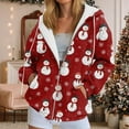 thumbnail image 2 of larppty Hoodies for Women Zip Up Christmas Sweatshirts Oversized Jackets Long Sleeve Cardigan Sweater Shirts 2025 Fashion Holiday Clothes (Wine, XL), 2 of 9