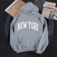 thumbnail image 3 of New York Hoodies for Women 2025 Fall Winter Long Sleeve Y2K Hoodie with Pockets Hooded Sweatshirt Pullover Tops, 3 of 4