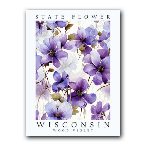 Wood Violet, Wisconsin State Flower, Poster Print, Wall Décor