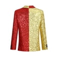 thumbnail image 2 of iEFiEL Kids Boys Shiny Sequins Suit Jacket Blazer One Button Gentleman Formal Tuxedo Coat Outerwear Gold&Red 12, 2 of 7