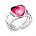 thumbnail image 1 of Rhodium Brass Ring with Synthetic Garnet, Ruby - Size 10, 1 of 1