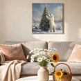 thumbnail image 6 of Canvas Wall Art Winter Christmas Canvas Art Print Tree Polar Bear Snowy Scene Pictures Wall Decor for Living Room Bedroom Artwork Decorations Stretched Framed Ready to Hang 10"x10", 6 of 9
