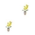 thumbnail image 3 of Kearding Simulación de flores artificiales, colorido, decorativo, para el hogar, Hotel, dormitorio, oficina, fiesta, jarrón falso para Amarillo 2Conjunto, 3 of 6
