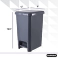 thumbnail image 2 of Superio Slim Trash Can with Foot Pedal – 4 Gallon Plastic Step-On Trash Can with Lid, Garbage Can, Small Trash Can for Bathroom, Kitchen, Office, Bedroom, Dorm Room – Onyx Grey, 2, 2 of 5