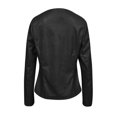 thumbnail image 4 of Women Jacket PU Leather Solid Zipper Coat Winter Warm Retro Lapel Outwear, 4 of 6