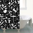 thumbnail image 4 of White Mushroom Silhouette Black Pattern Shower Curtain 72"x72" ,Bathroom Decorative Shower Curtains Set with 12 Hooks,Modern Waterproof Washable Shower Curtain, 4 of 6