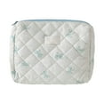 thumbnail image 1 of Quilted Floral Cosmetic Bag Large Travel Toiletry Pouch For Women Girls Makeup Organizer, 1 of 3