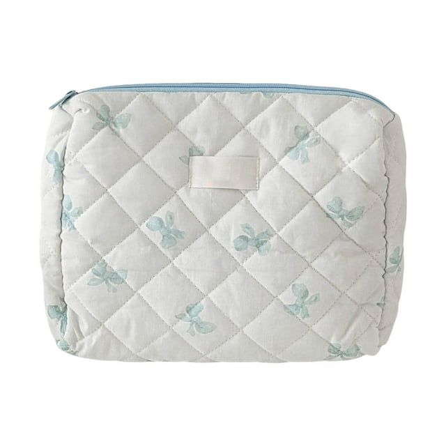 Cotton Quilted Makeup Bag Set - 3 Sizes, Floral Design & Large Capacity - for Women, Travel & Cosmetic Storage
