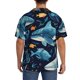 thumbnail image 3 of Balery Playful Whales Underwater Scene Camisa Casual de Manga Corta con Botones para Hombre, Texturizada, Estilo Cubano, para Playa, Verano-Small, 3 of 5