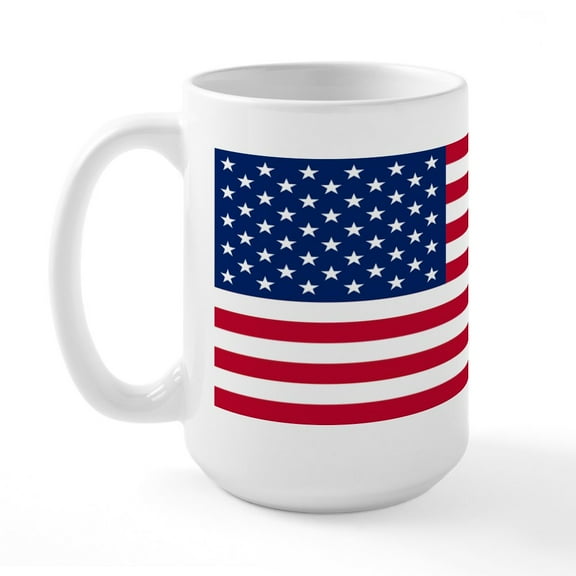 CafePress - American Flag Large Mug Mugs - 15 oz Ceramic Large White Nolvety Mug