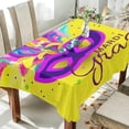 thumbnail image 4 of Coolnut Mardi Gras Rectangle Tablecloth, Spill-Proof Polyester Table Cloth, Table Cover for Kitchen Dining Picnic Holiday Party Decoration, 60"x60", 4 of 7