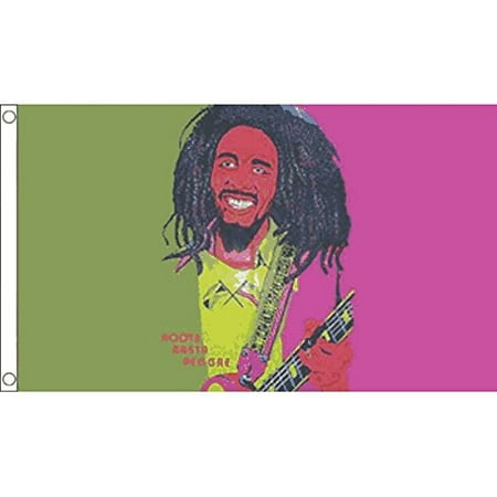 DEYOU Bob Marley Guitar Green & Purple Reggae Flag 3x5 Feet Banner Flag