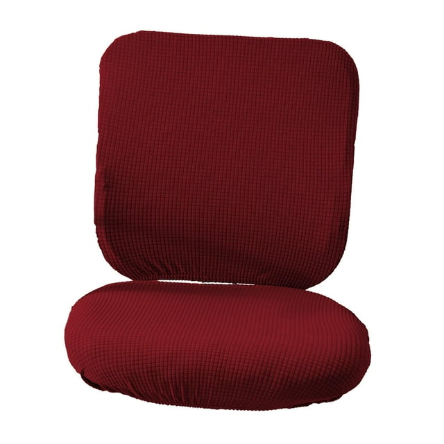 veasfak Polyester Game Chair Cover Slipcover Washable Cushion Protectors Rotating Chair Seat Cover for Home Study Office Red