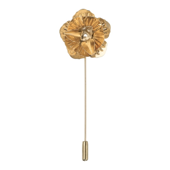 Uxcell Lapel Pin for Men Metal Lapel Rose Flower Pin Gold