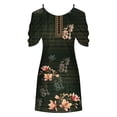 thumbnail image 5 of Mefallenssiah Robes d'Été pour Femmes Imprimé Manches Courtes Épaules Dénudées Col Rond, 5 of 5