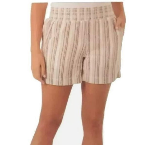BRIGGS Ladies Linen Blend Shorts Womens PULL on Comfort Waistband NWT (1753531)