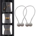 thumbnail image 1 of 2 piezas (gris claro, aproximadamente 45 cm de largo) Abrazaderas magnéticas para cortinas Abrazaderas magnéticas para cortinas Hebilla trenzada para cortinas, 1 of 5