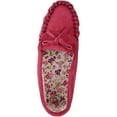 thumbnail image 6 of SNUGRUGS Ladies / Womens Soft Suede Moccasins / Slippers with Beautiful Cotton Lining - Crimson - 7 US, 6 of 7