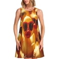 thumbnail image 1 of Balery Sunglasses Yellow Duck Vestidos de verano para mujer con estampado: vestido holgado sin mangas, vestido playero informal y cómodo para días calurosos., 1 of 7