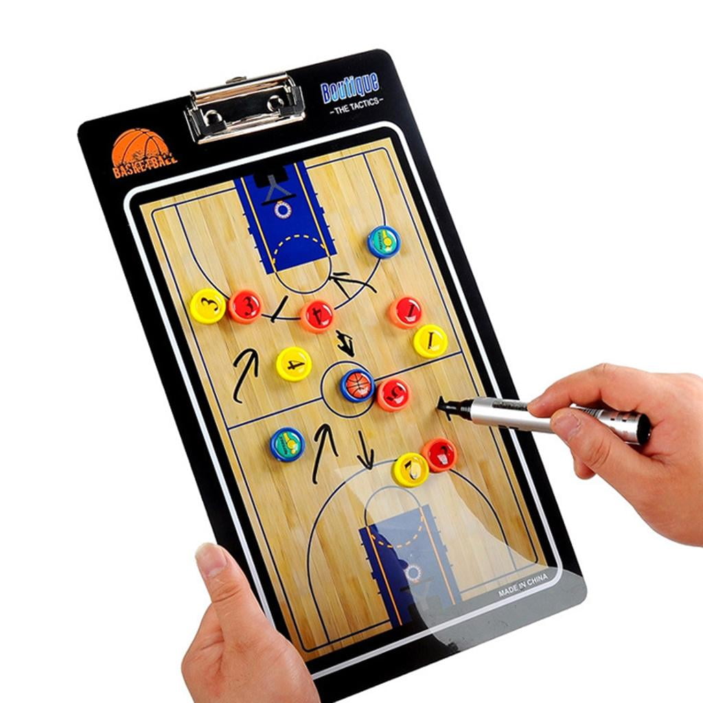 Coaches Board, Premium Basketball Coaching Clipboard Training Assistant Equipment with Pen and Dry Eraser