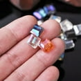 thumbnail image 3 of U8MO 10pcs 9mm Square Faceted Colorful Crystal Glass Loose Beads for Jewelry Making-Yellowish Green, 3 of 4