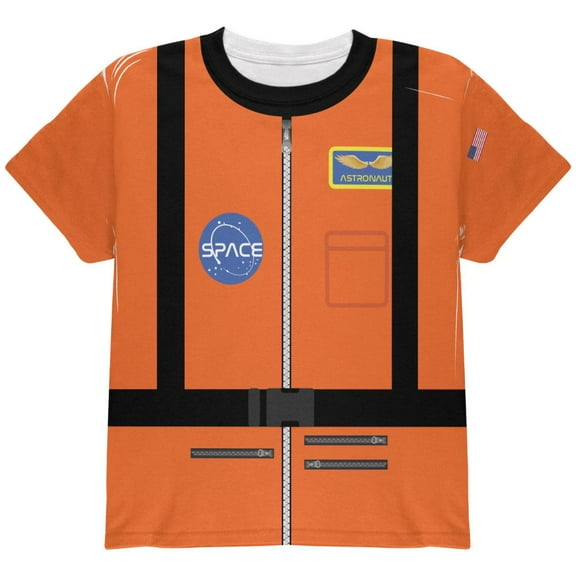 Halloween Astronaunt Costume Orange Escape Suit All Over Youth T Shirt Multi YMD