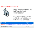 thumbnail image 2 of Starter - Compatible with 1990 - 1994 Ford F Super Duty 7.3L V8 1991 1992 1993, 2 of 4