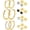 7 Pairs-Golden, variant on Surgical Steel Stud Earrings for Women, Hypoallergenic Flat Back Earrings for Sensitive Ears, Small Cartilage Huggie Hoop Earrings Ball CZ Opal Screw Back Stud Earrings for Women Men