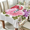 thumbnail image 4 of Flowers Pattern Rectangle Tablecloth, Dust Proof Anti Wrinkle Wipeable Table Cloth Tabletop for of Dinner Kitchen Wedding Holiday Party 54"x72" Home Decor, 4 of 7