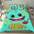 thumbnail image 1 of Fiesta de Música de Caras Conjunto de sábanas temático, trío de piezas, cómodo y amigable con la piel, diseño único, regalo de decoración para el hogar para familiares, amigos y fans,140cm *210cm, 1 of 6