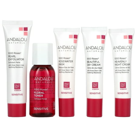 Andalou Naturals Get Started Kit 1000 Roses For Delicate Dry & Reactive Skin 5 Piece(S)