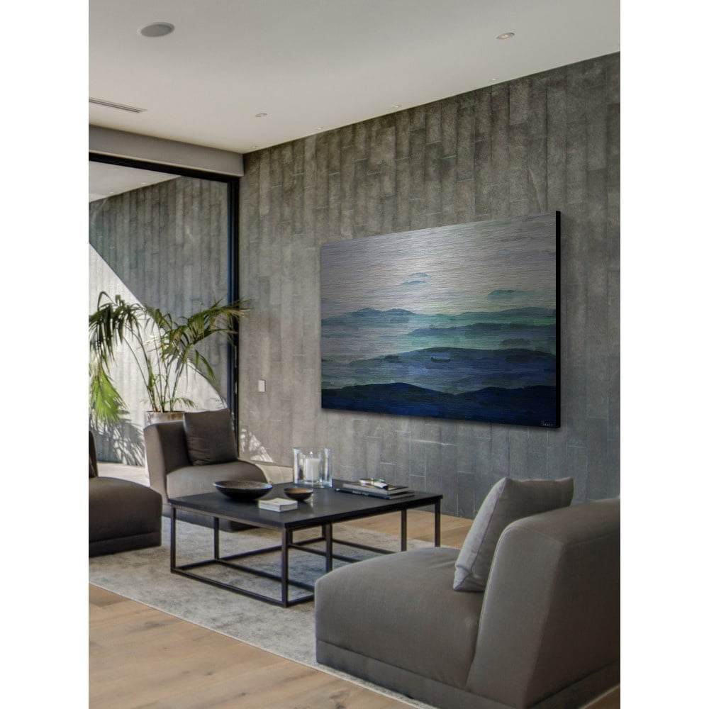 Parvez Taj  'Mountain Tops' Painting Print on Brushed Aluminum Multi-Color 36 x 24