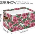 thumbnail image 4 of Storage Basket Pink Flowers Storage Bin with Handle , Large Storage Cube Collapsible for Shelves Closet Bedroom Living Room 1PC Decor Gifts, 4 of 7