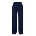 thumbnail image 4 of Vynhevius Plus Size Womens Wide Leg Pants with Pockets Elastic Waist Loose Fit Long Soft Relaxed Everyday Wear Solid Trousers, 4 of 9
