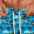 thumbnail image 5 of Yievot Beach Shorts for Men Hawaiian Printed Drawstring Elastic Waist Summer Vacation Shorts, 5 of 5