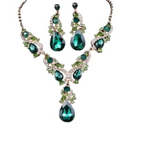 DESIGNICE Heart Pendant Necklace Fashion Jewelry Sets for Women Crystal Heart Necklace Earrings Wedding, Womens Gold Chain Necklace