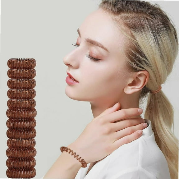 12 Pcs Spiral Hair Ties Telephone Wire Hair Ties For Women Ponytail Holder Spiral Rubber Band For Hair Spring Rubber Band For Girls Spiral Hair Bands For Girls