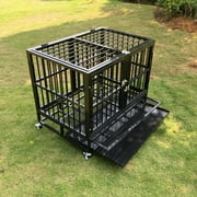 Walnest 37 Heavy Duty Dog Playpen Crate Kennel Cage with Tray & Wheels,Medium