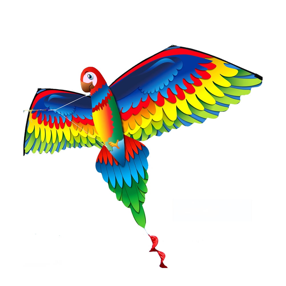 NEW Kites For Kids Children Lovely Cartoon Red Parrot Kites With Flying Line 