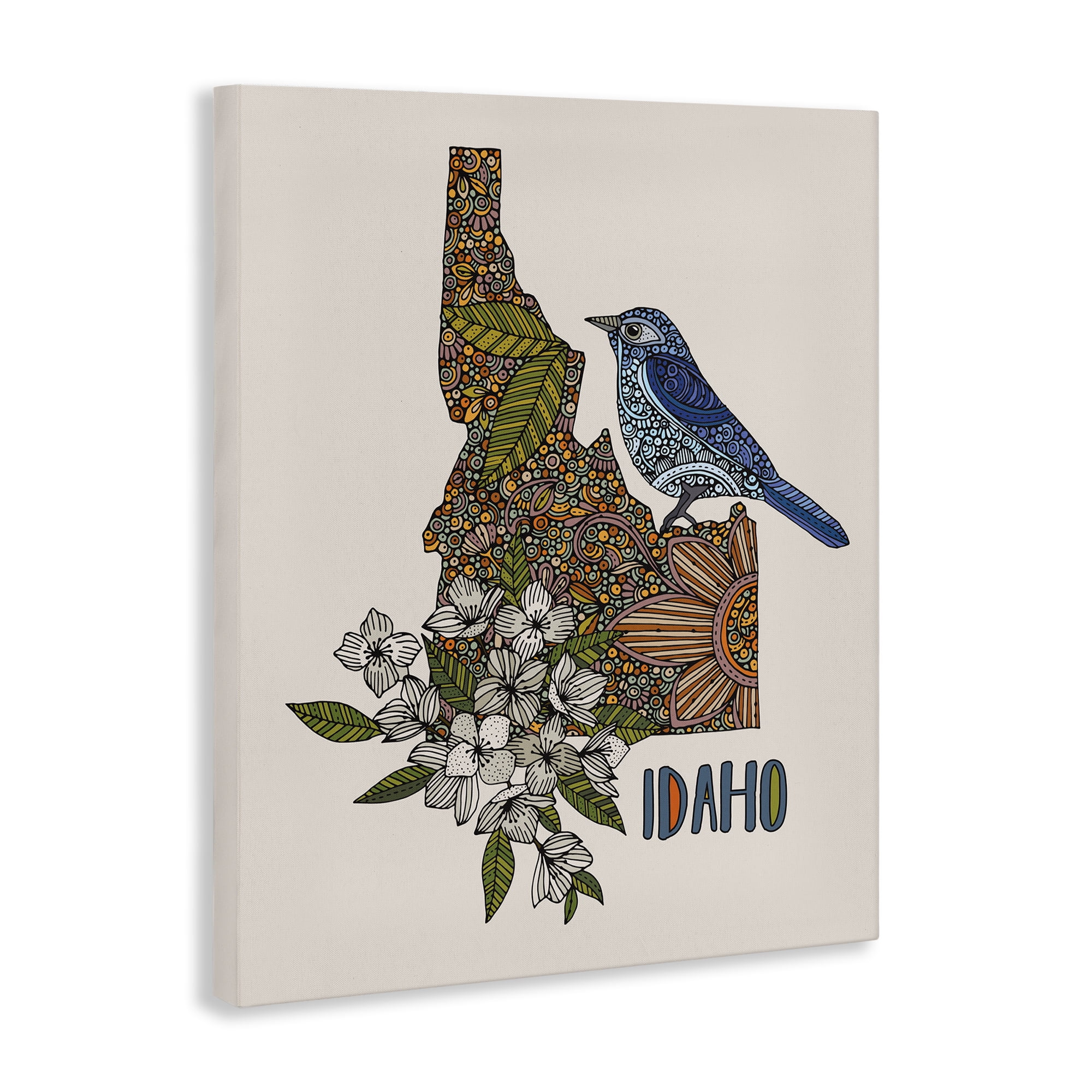 Stupell Industries Floral Idaho State Botanical & Floral Painting Gallery Wrapped Canvas Art Print Wall Art, 30 x 40