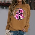 thumbnail image 2 of QATAINLAV T-Shirts pour Femmes Cancer du Sein Automne Manches Longues Col Rond T-Shirt Imprimé Graphique Nouveauté Chandail en Molleton Mignon Chandail Sortie Hauts Vente du Jour Prime Aujourd'hui Kaki TTG, 2 of 6