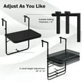 thumbnail image 5 of Topbuy Patio Hanging Table Folding Balcony Railing Table w/ 3-Level Height All-Weather HIPS tabletop Suits for 1”-6” Railings, 5 of 10
