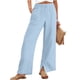 thumbnail image 1 of Karight Women's Linen Wide Leg Pants Summer High Waisted Drawstring Palazzo Pants Casual Beach Pants Baggy Trousers, 1 of 9