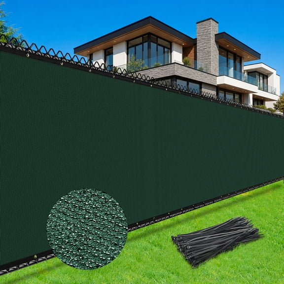 Privacy Fence Screen 6' x 50', 90% Shade Cover with Brass Grommets Heavy Duty Perfect for Outdoor Back Yard, Green