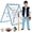 Blue, variant on Memoryfield 2-in-1 Baseball Pitching Net & Rebounder Trainer, Practice Return Screen for Pitching, Throwing & Fielding Training